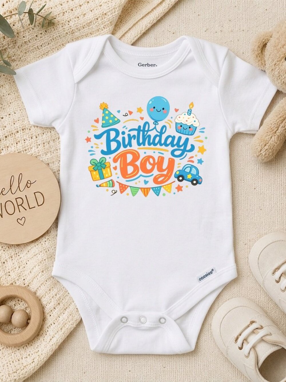 Retro Birthday Boy Blue Boys Gift ONESIE®